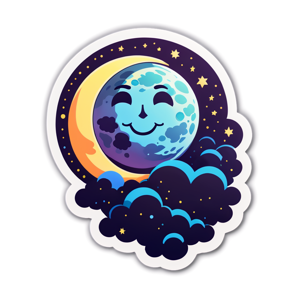 Cute Moonrise Sticker