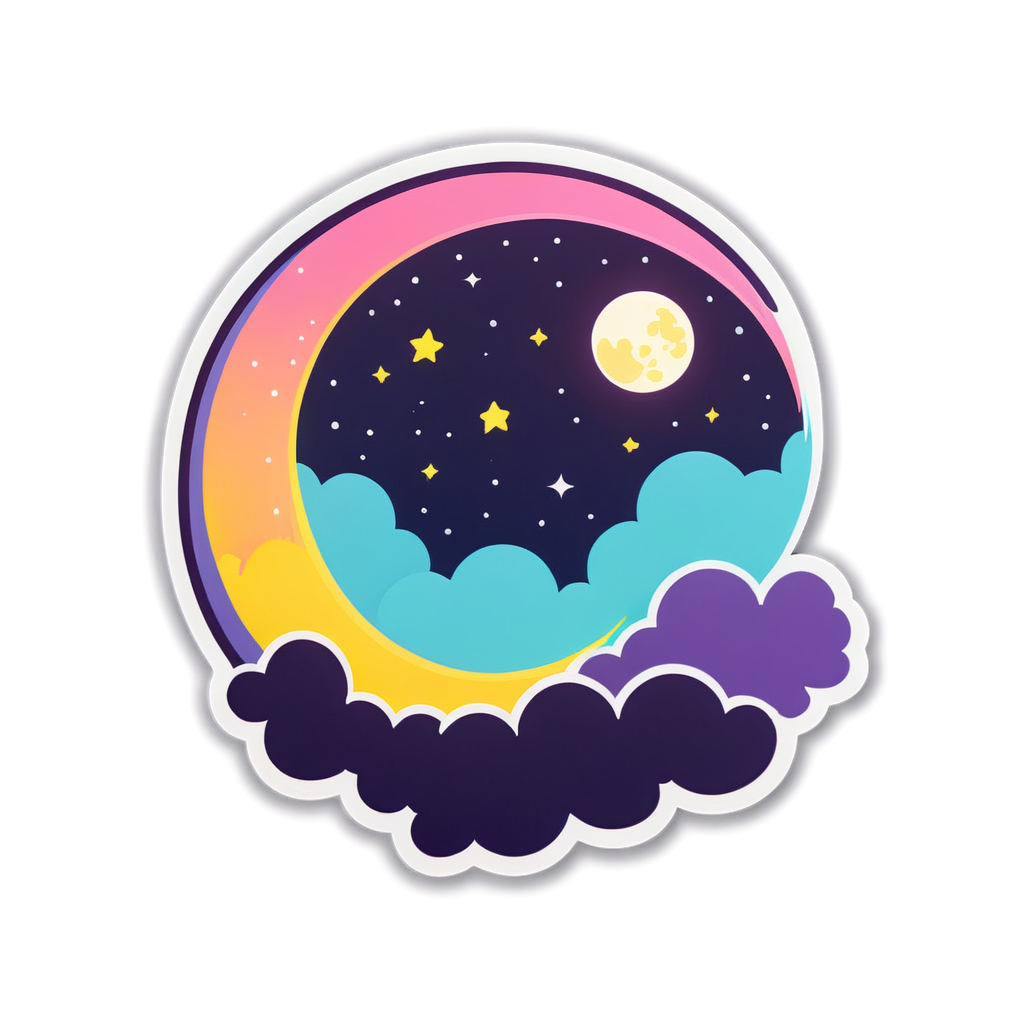 Cute Moonrise Sticker