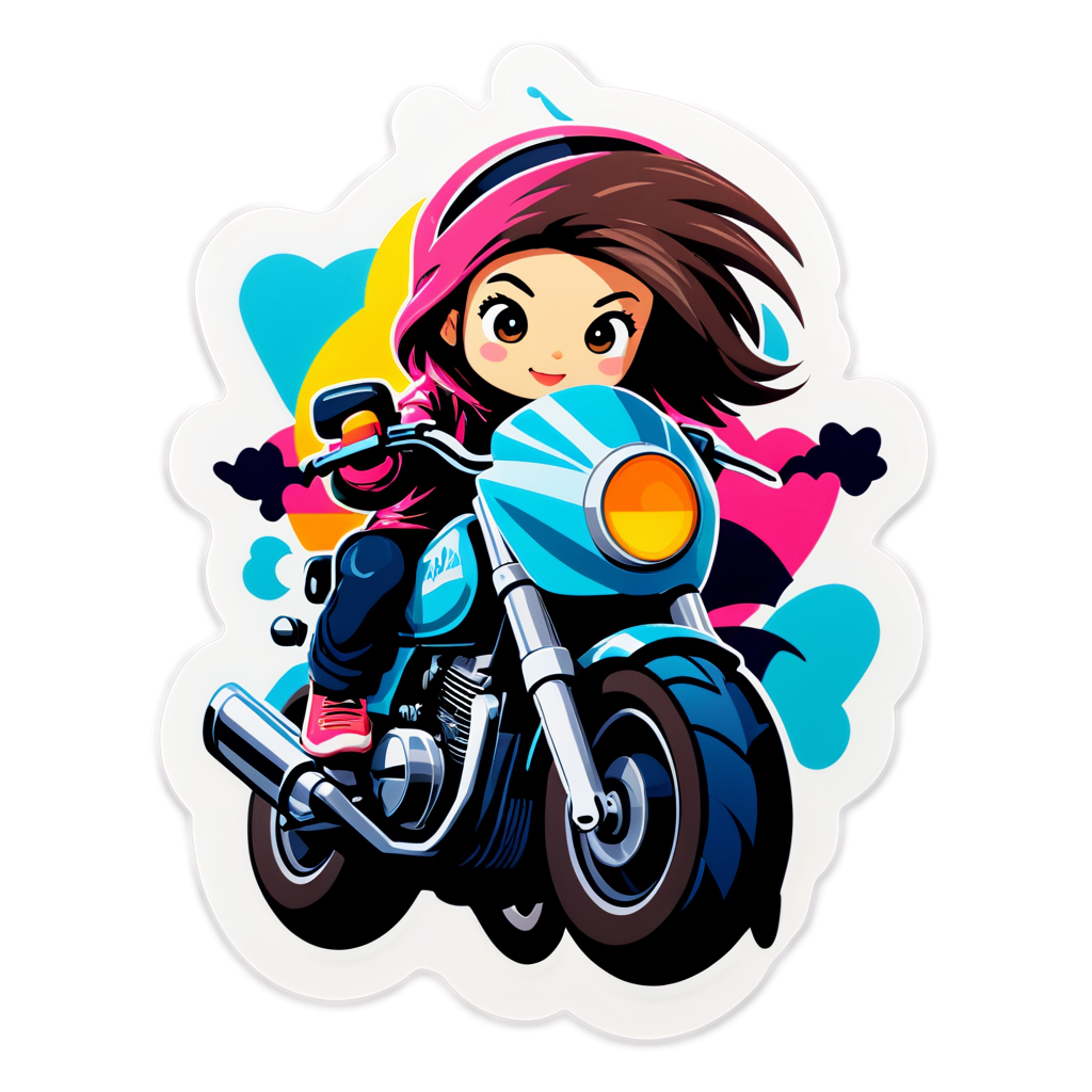 Cute Motorrad Sticker