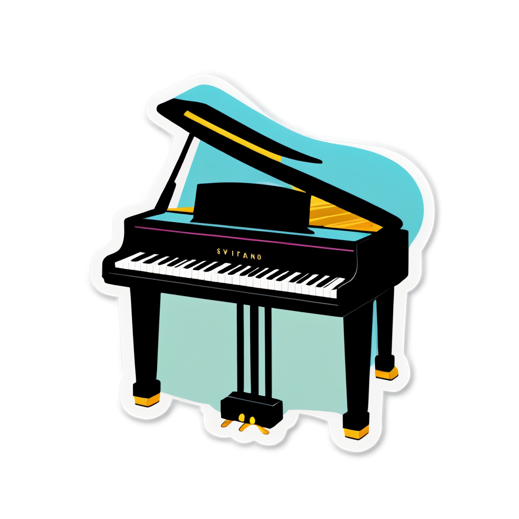 Cute Piano Sticker