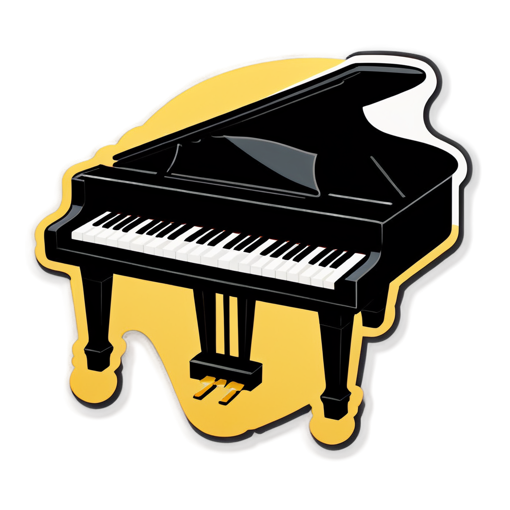 Cute Piano Sticker