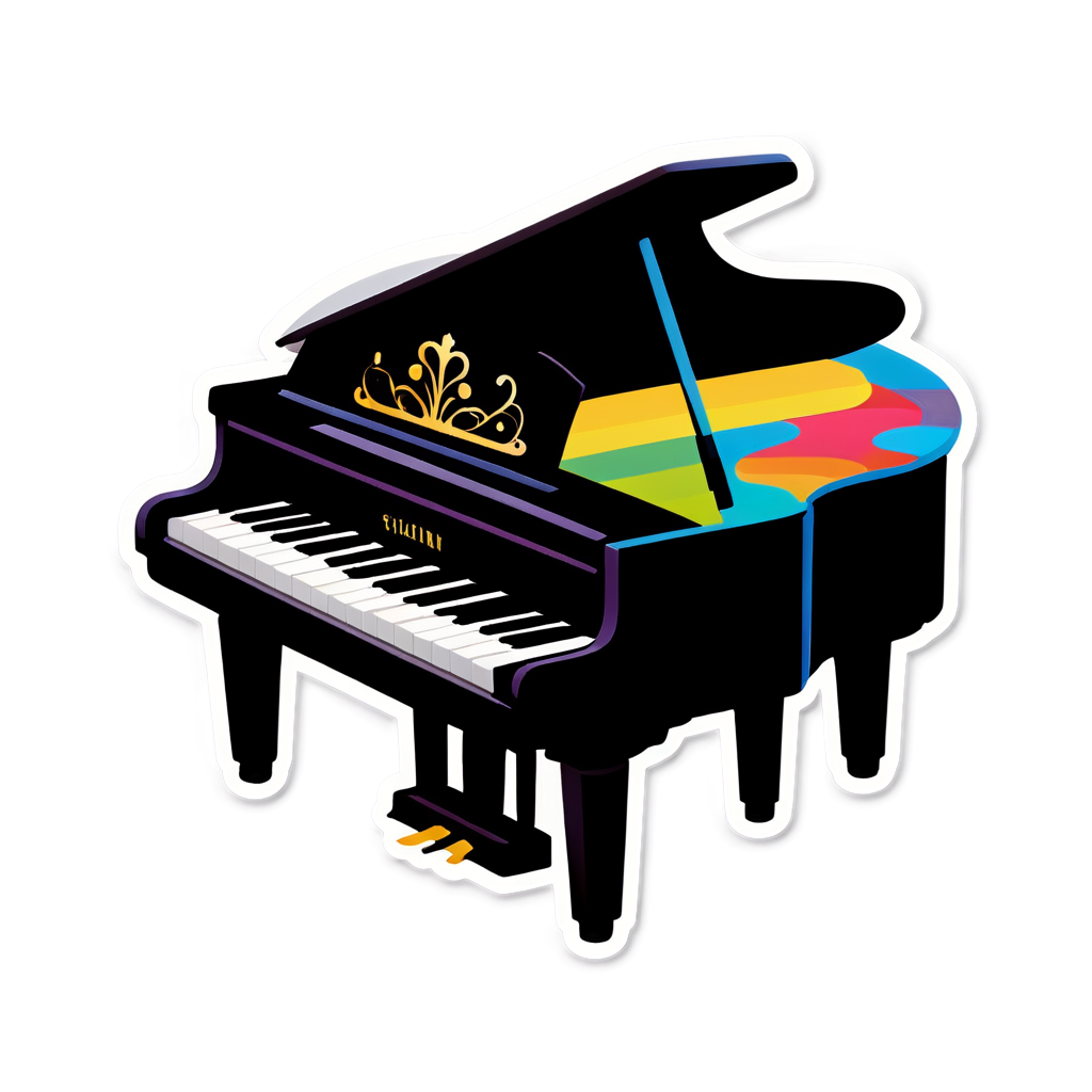 Cute Piano Sticker