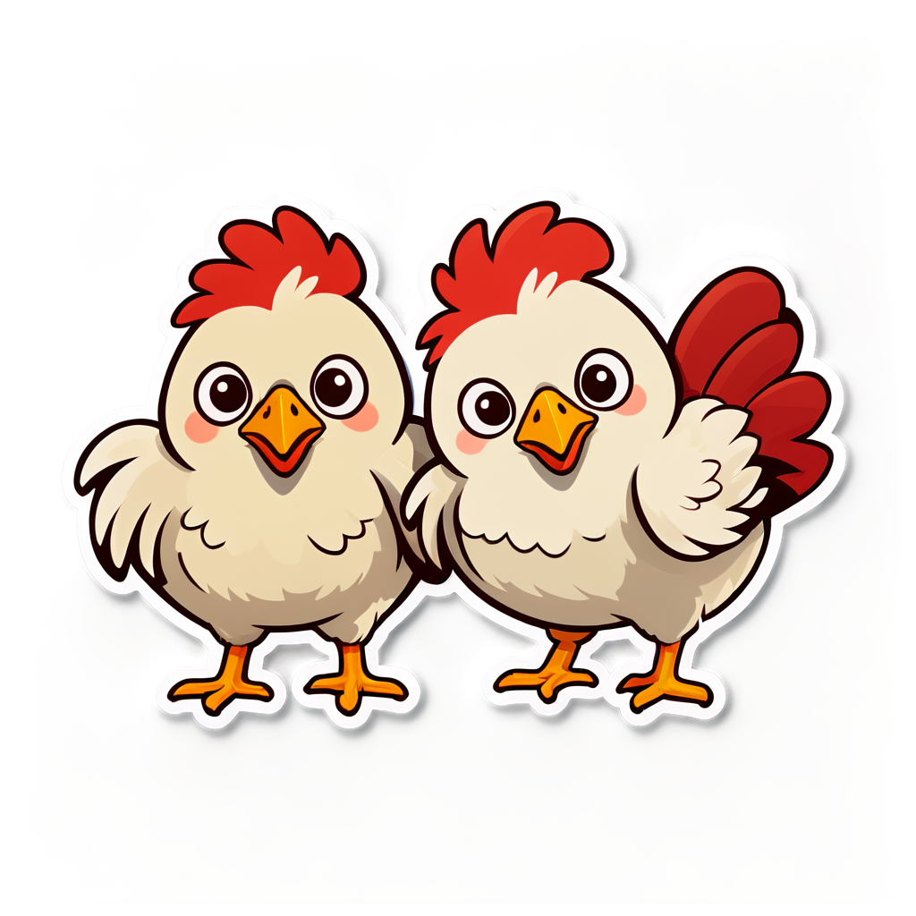 Cute Pollos Sticker