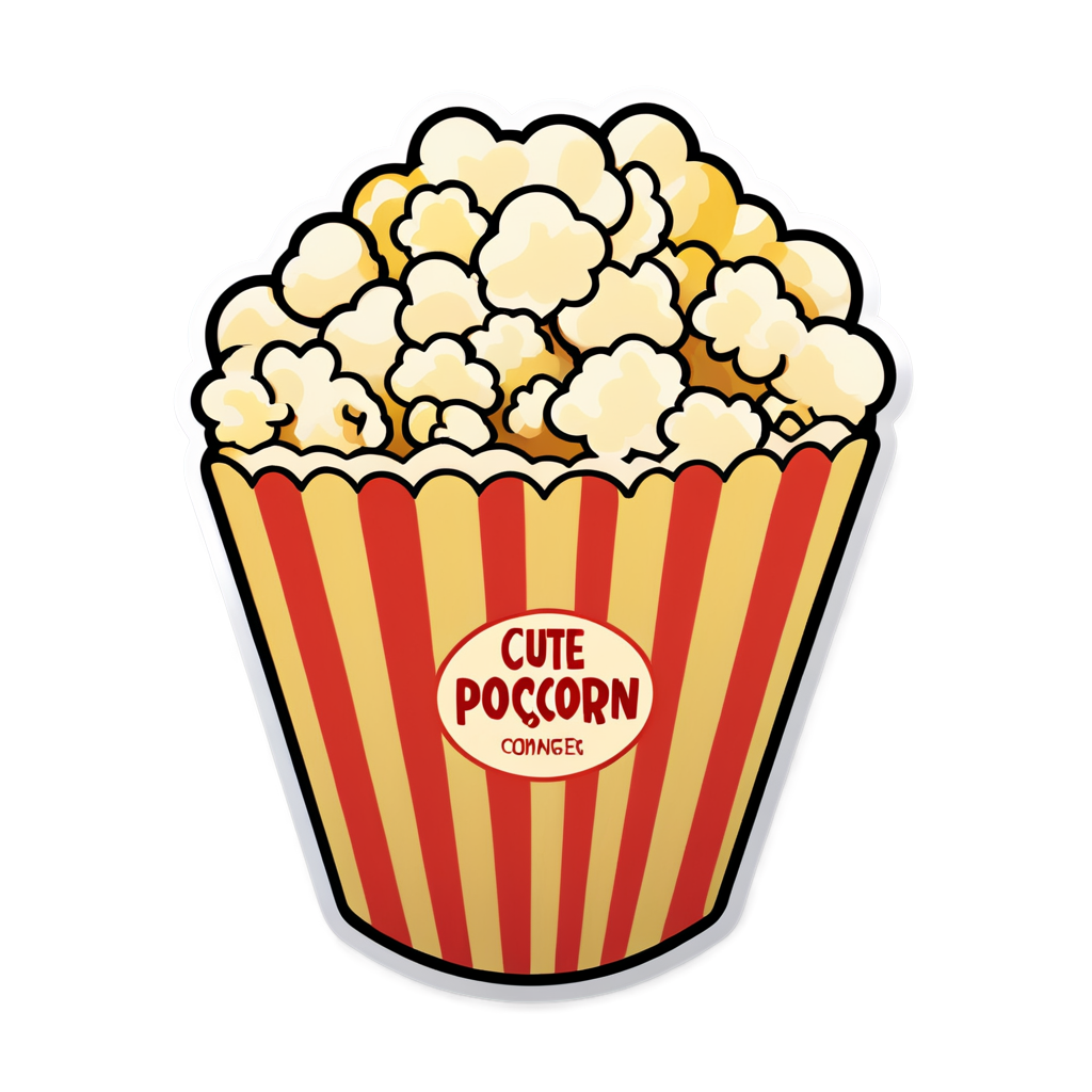 Cute Popcorn Sticker