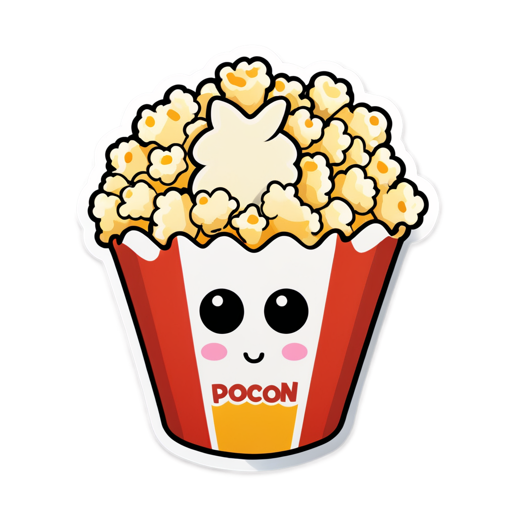 Cute Popcorn Sticker