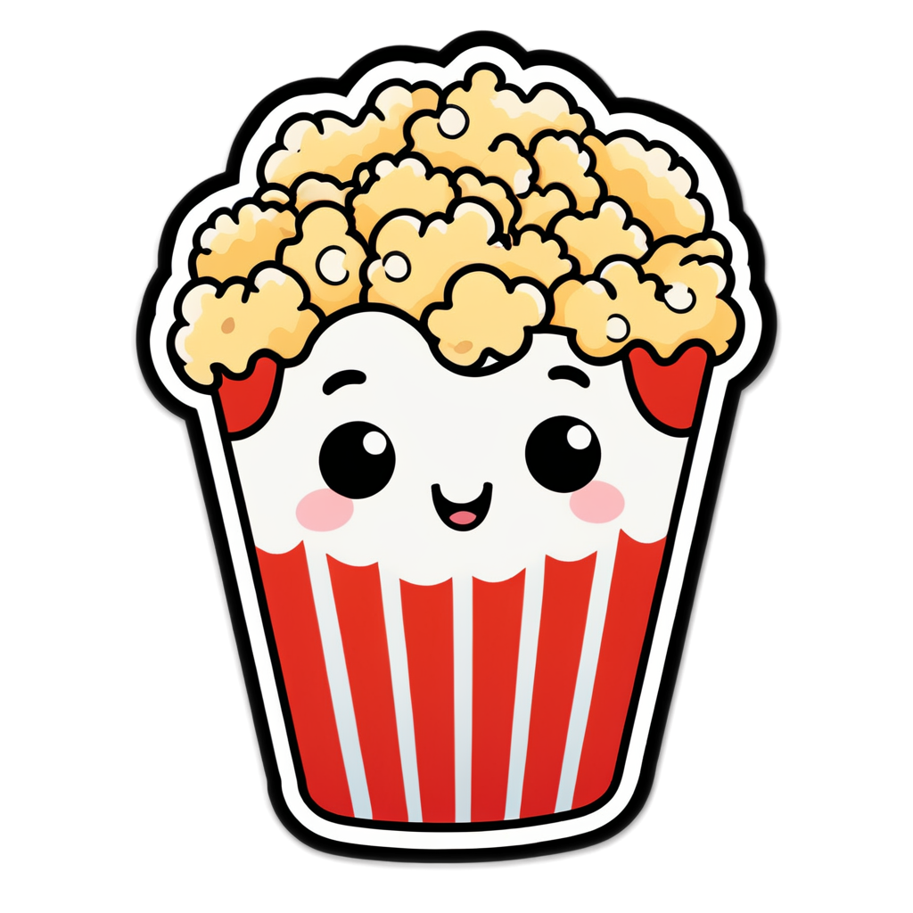 Cute Popcorn Sticker