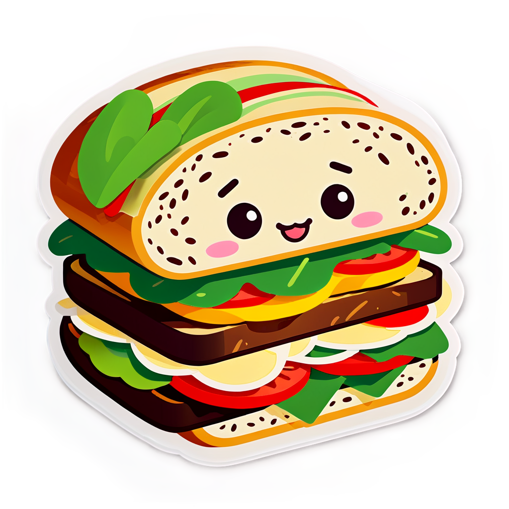 Cute Sandwich Sticker