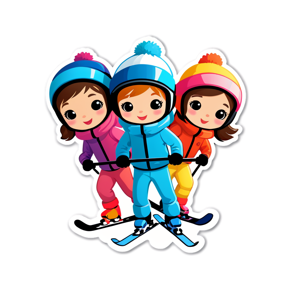 Cute Skiers Sticker