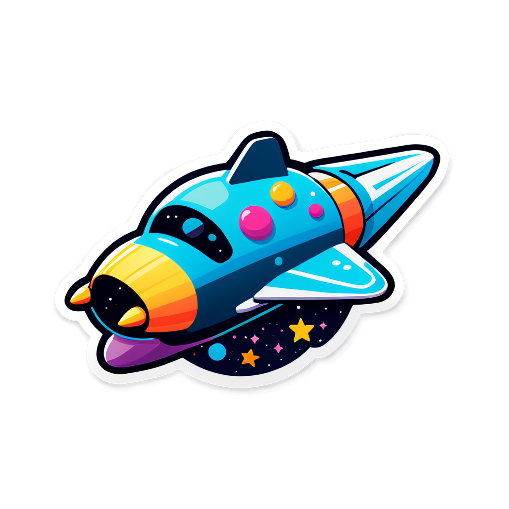 Cute Spaceship Sticker