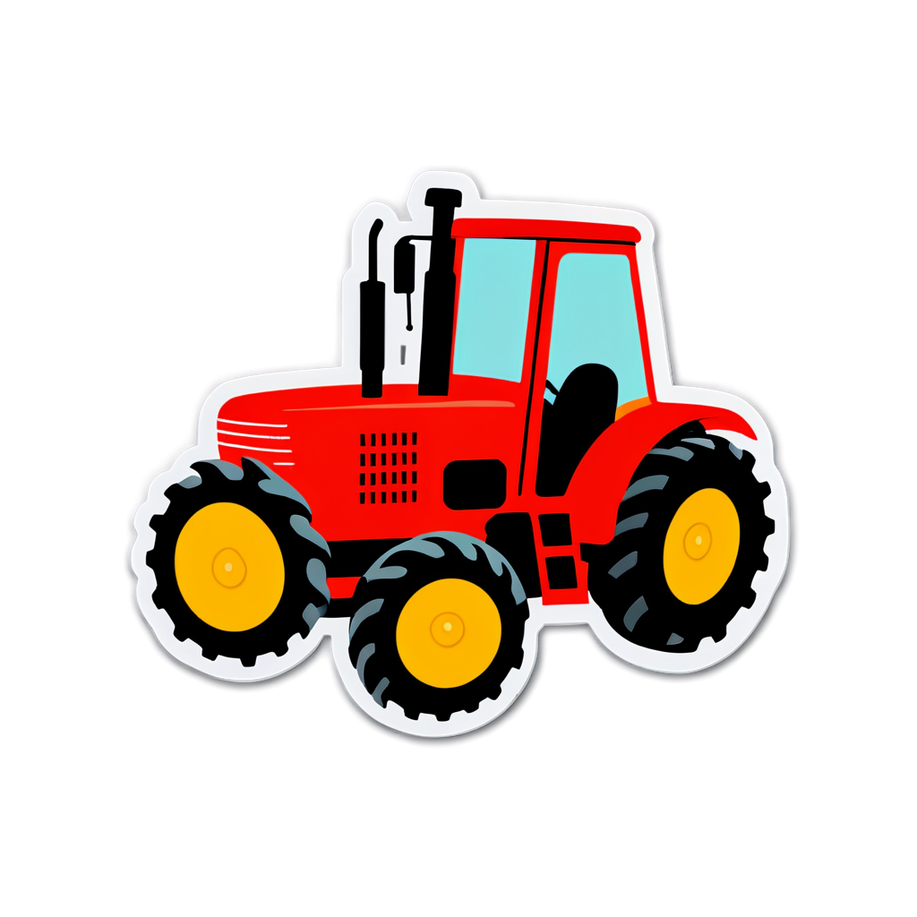 Cute Tractor Sticker