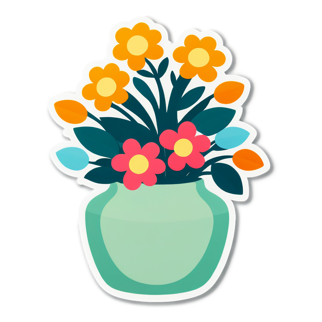 Cute Vase Sticker