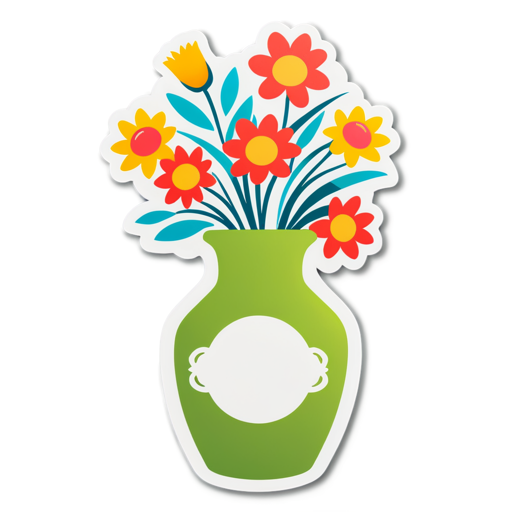 Cute Vase Sticker