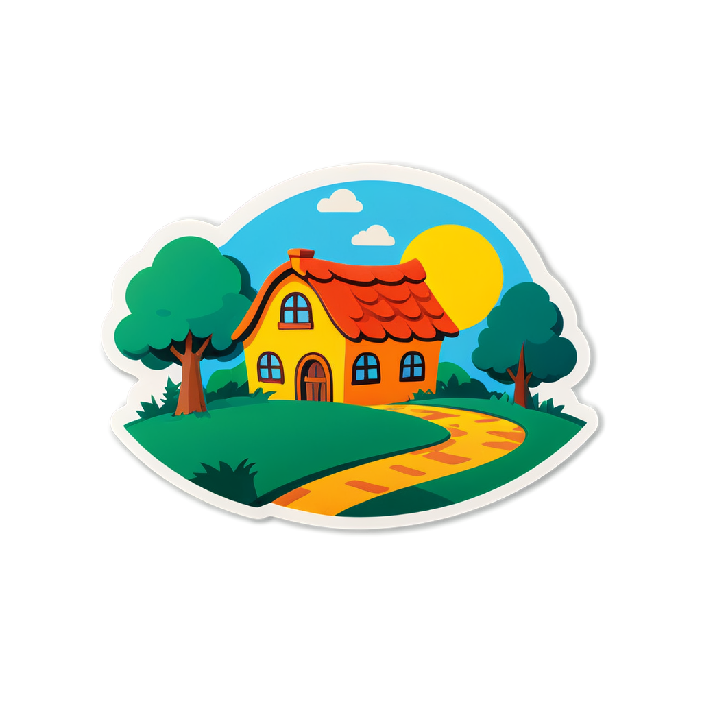 Cute Village Sticker