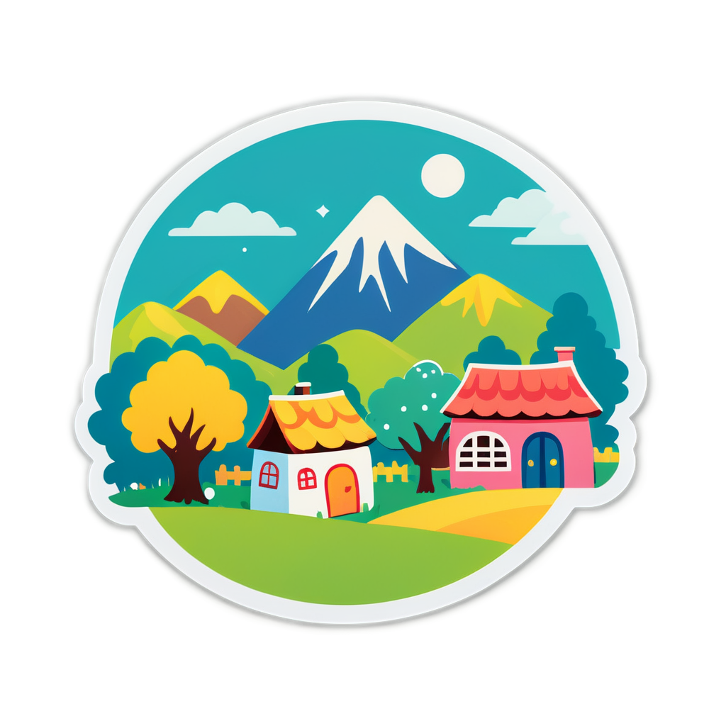 Cute Village Sticker