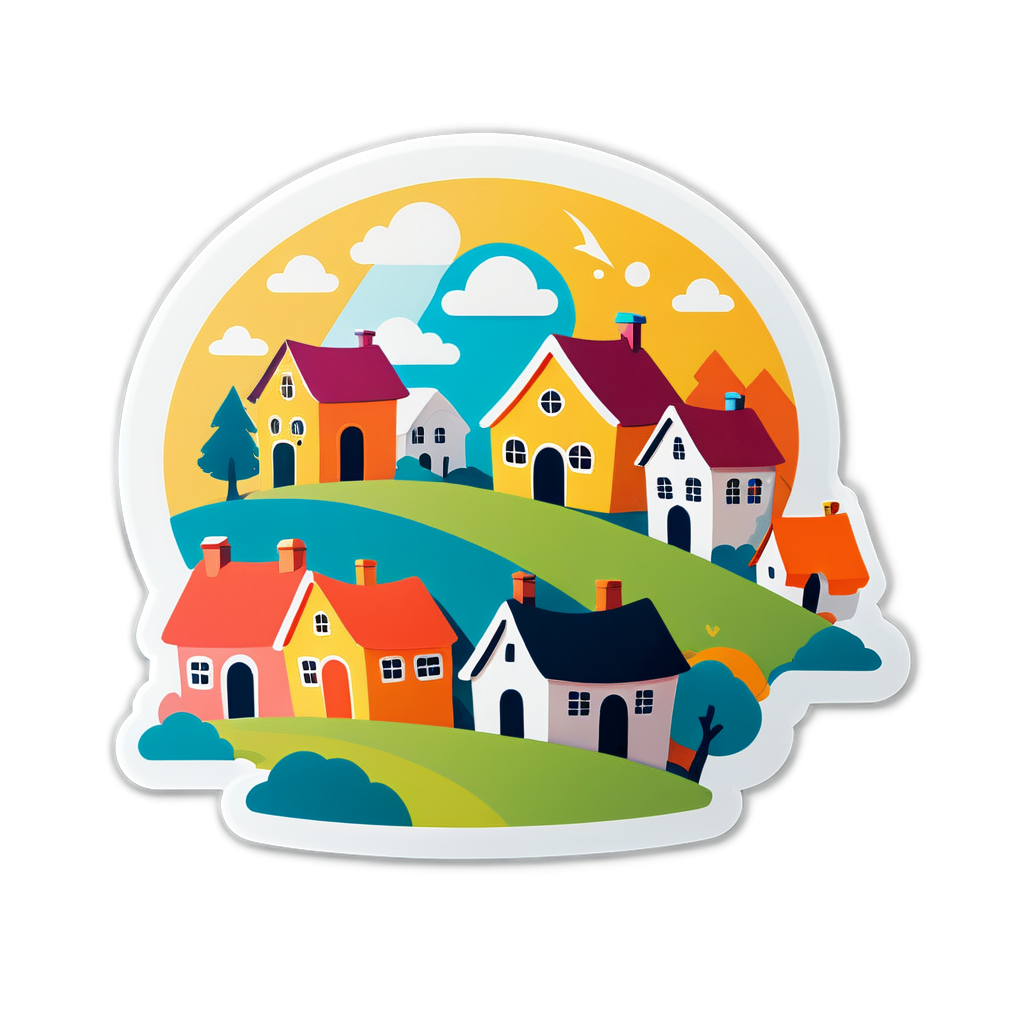 Cute Village Sticker