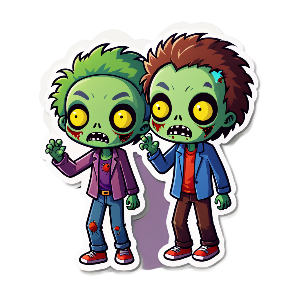 Cute Zombies Sticker